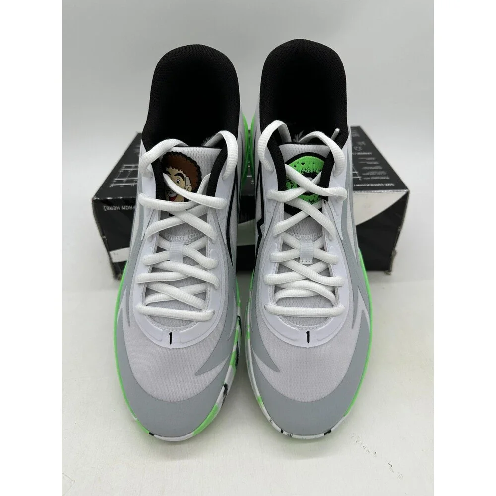 Puma MB.02 Men's Size 13 White Green Athletic Basketball Shoes 379408 01